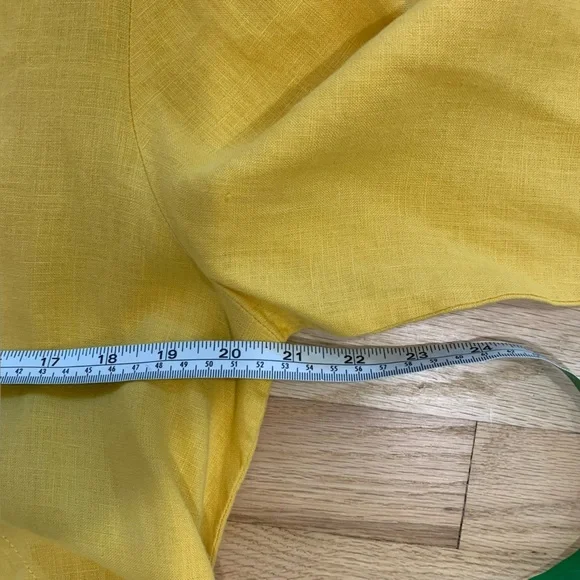 FLAX Women’s Lithuanian Linen Yellow Button Front Cardigan Lagenlook Size Small - Picture 11 of 12